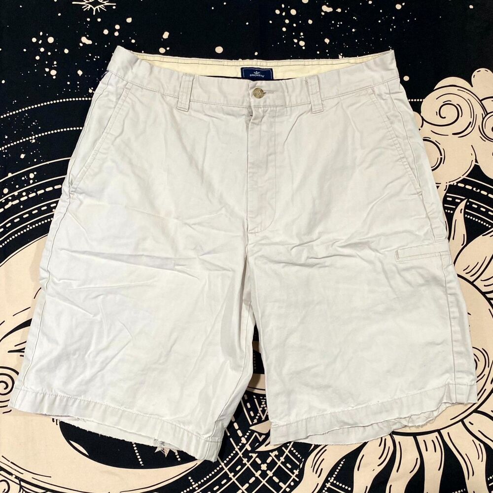 Dockers Shorts Men's 34 White Cotton Chino Flat Front Casual Workwear Travel